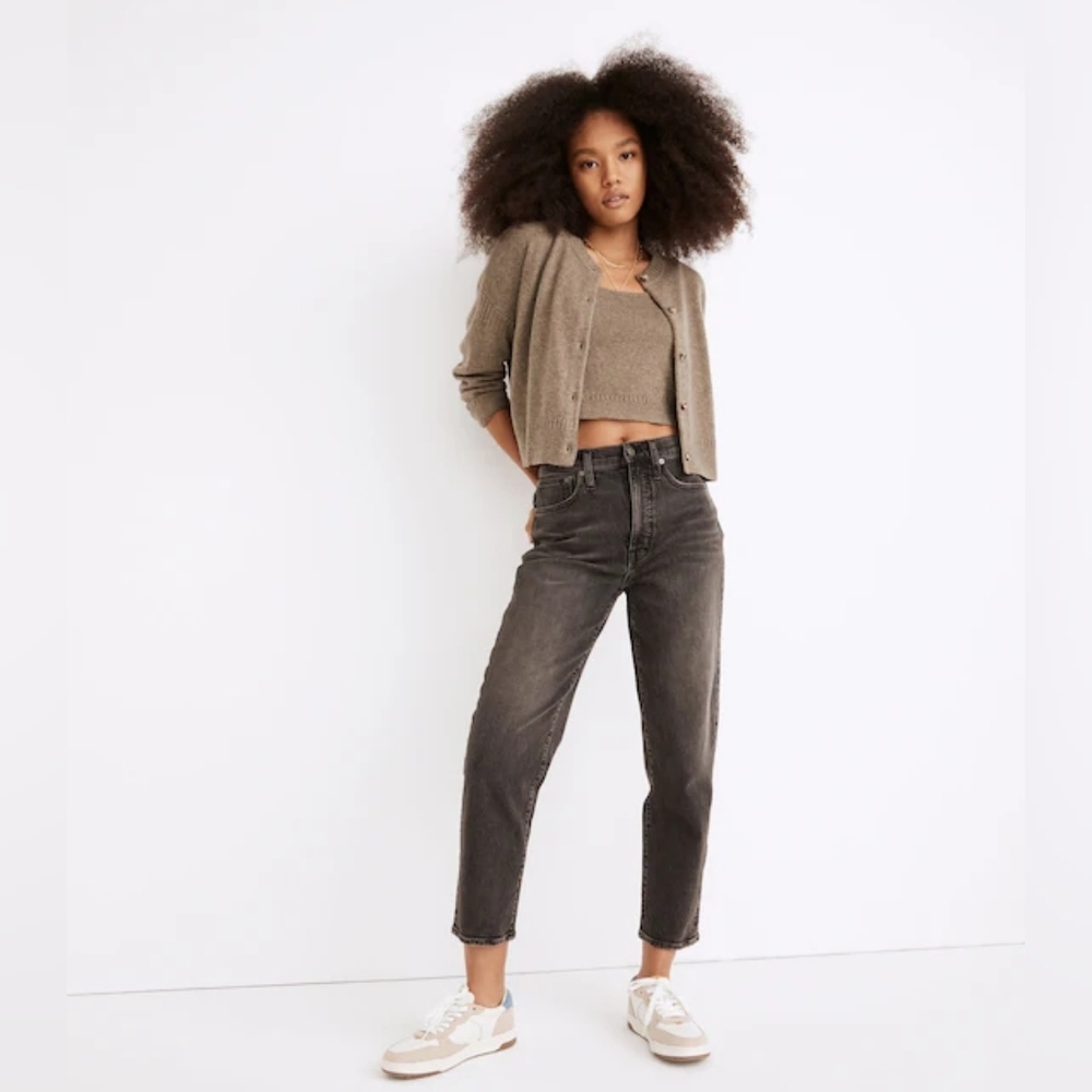 Madewell Balloon Jeans Brunswick Wash Washed Black Gray High Rise ND531 Size 27